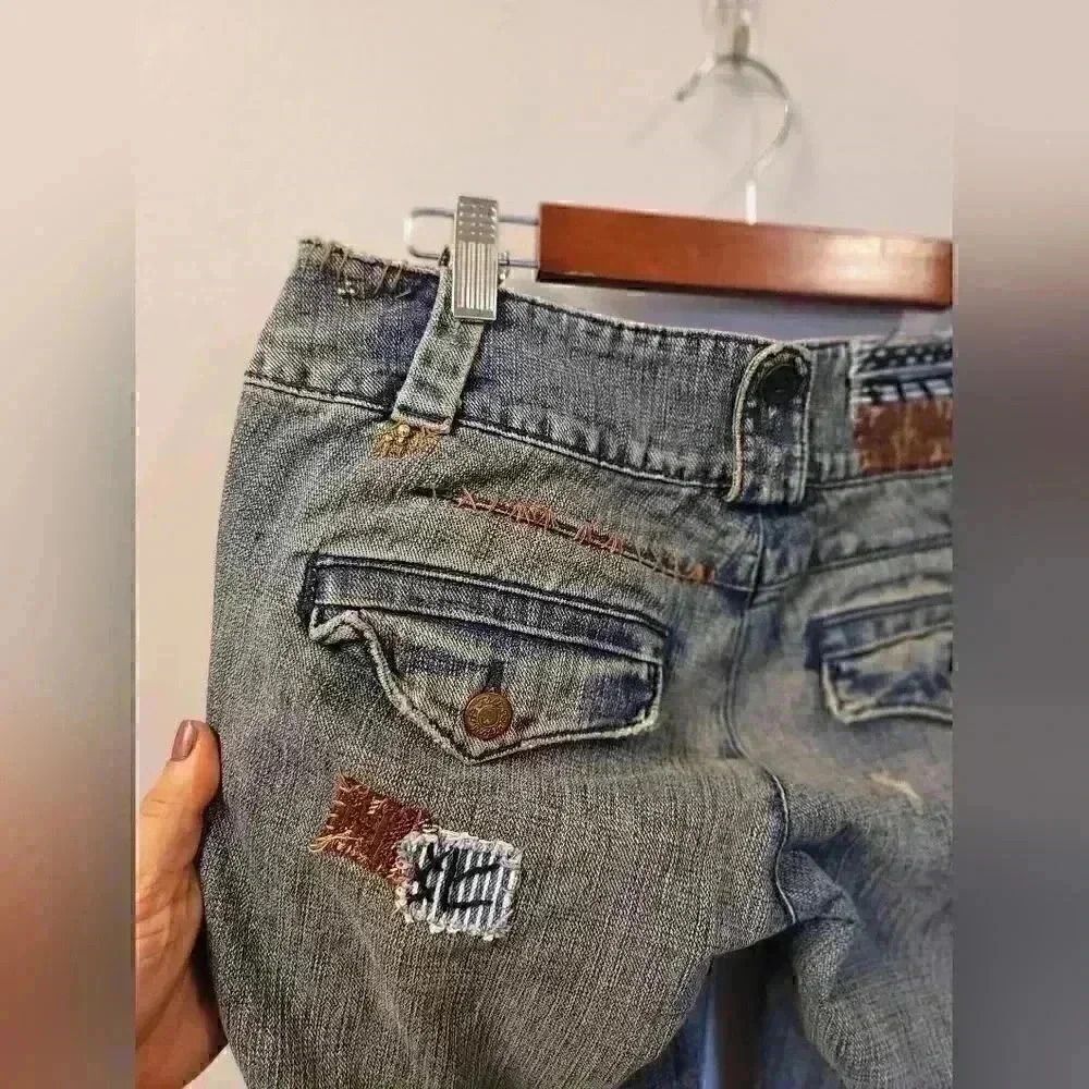 Rare Vintage Free People Patchwork Jeans Size 27 - Picture 11 of 13